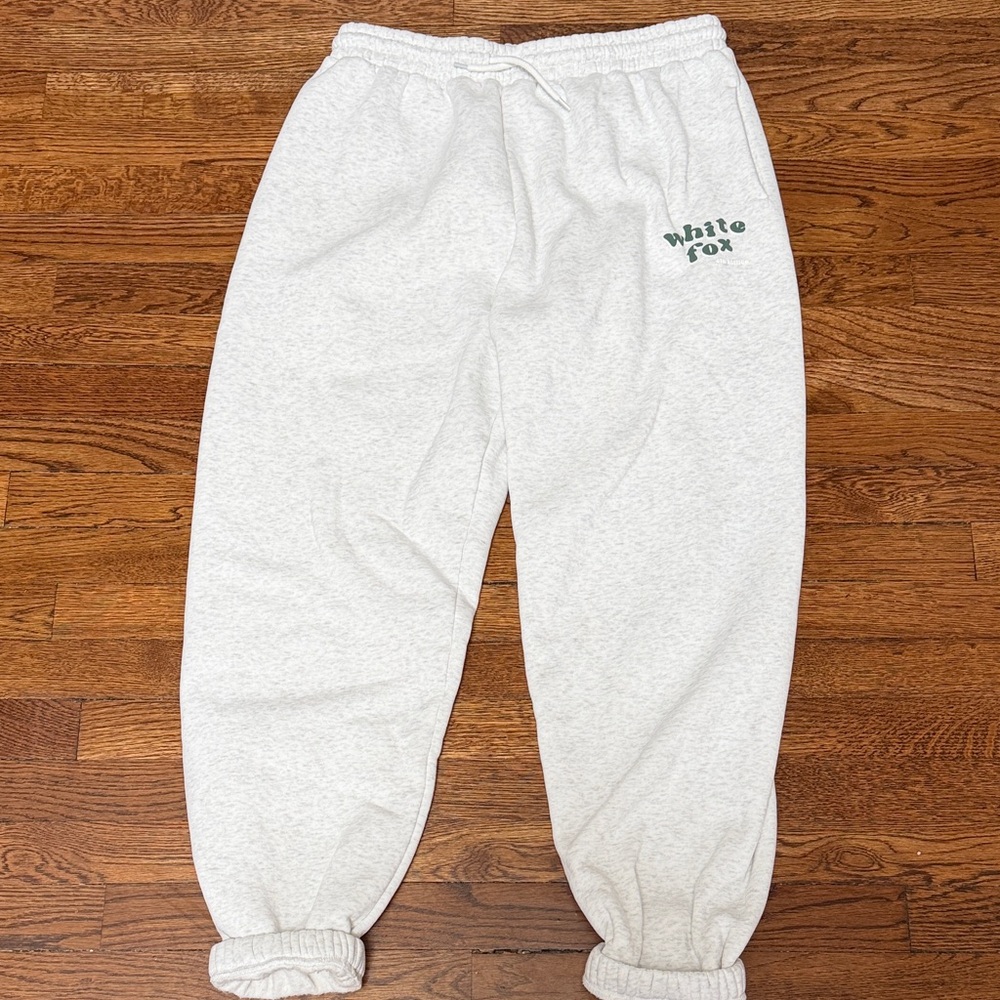 Womens Gray Sweatpants white fox